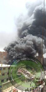 قوات الحماية المدنية تحاصر حريقا نشب بمخزن حي الهرم بالجيزة