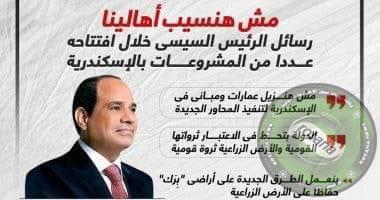 Photo of رسائل الرئيس السيسى خلال افتتاحه مشروعات بالإسكندرية