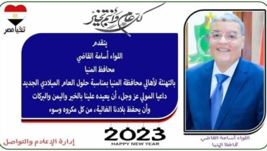 Photo of محافظ عروس الصعيد يهنئ الرئيس السيسي بمناسبة حلول العام الميلادي الجديد   